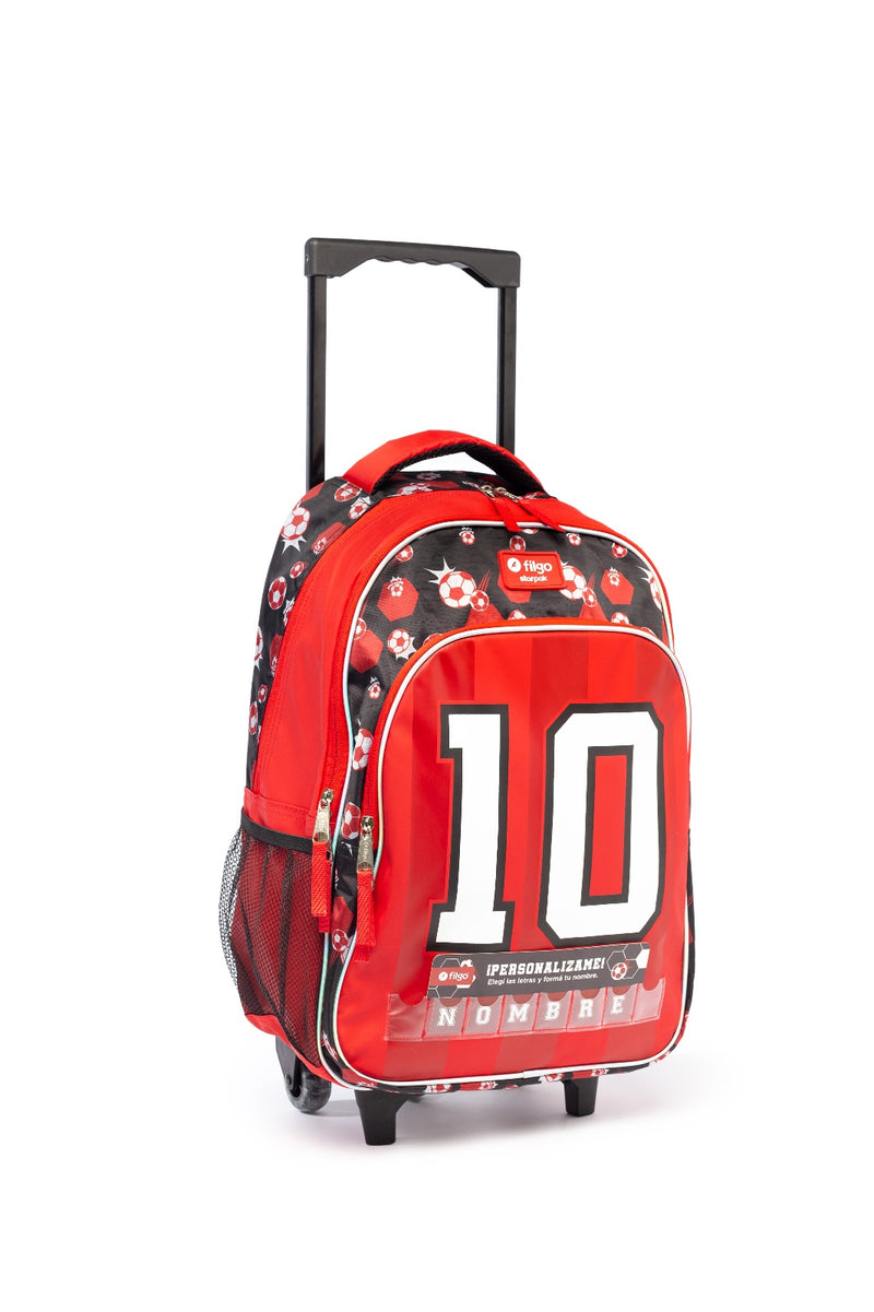 Mochila Filgo Starpak 18" Carrito / Fútbol Rojo