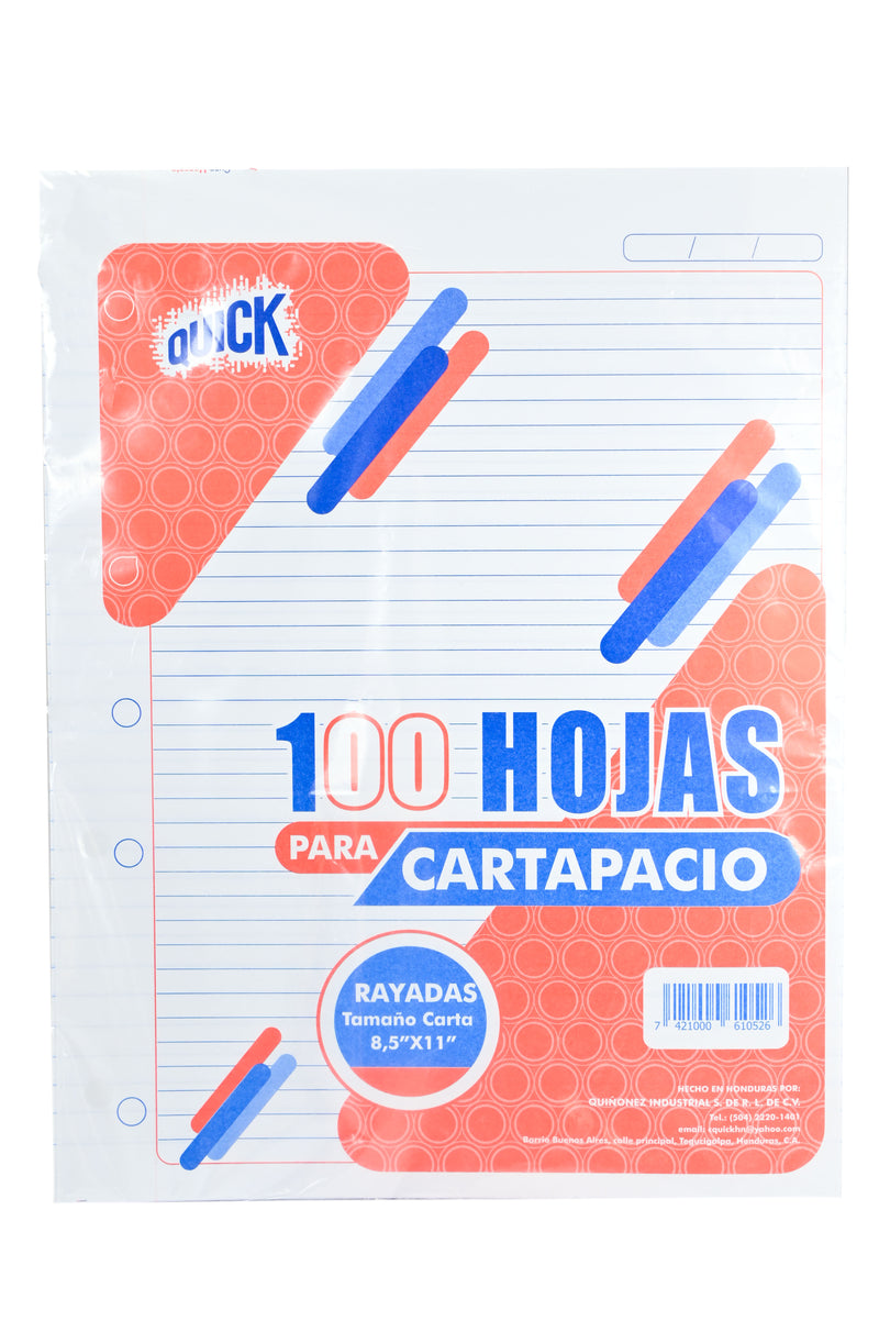 Hojas Rayadas Para Binder T/C Quick