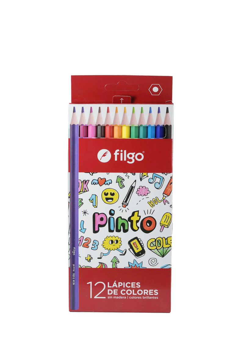 Lápices Colores De Resina Pinto / Estuche 12 Surtido