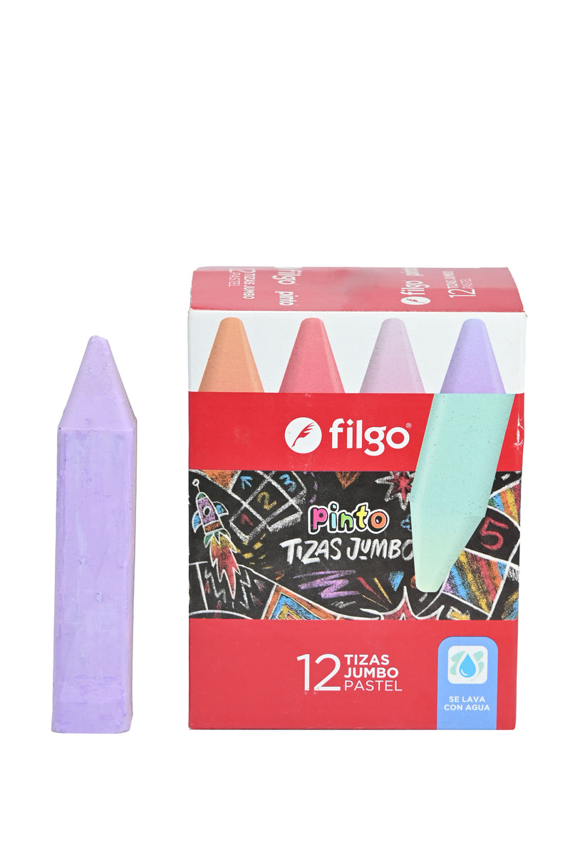 Tizas Jumbo Pinto / Estuche 12 Pastel