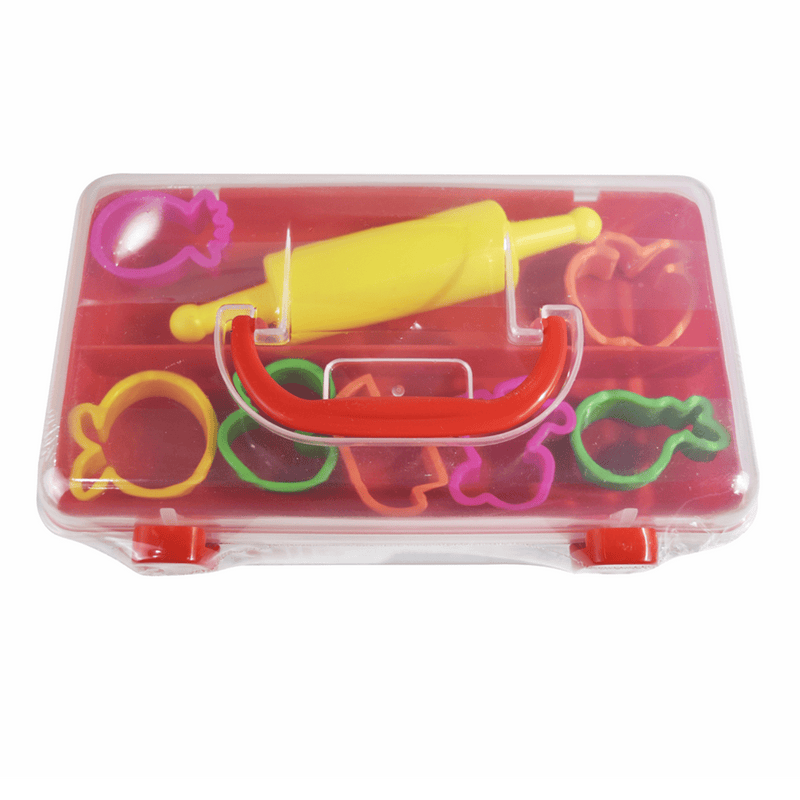 Caja Herramientas Para Plastilina x 7 Colores Con Moldes y Rodillo Nilo