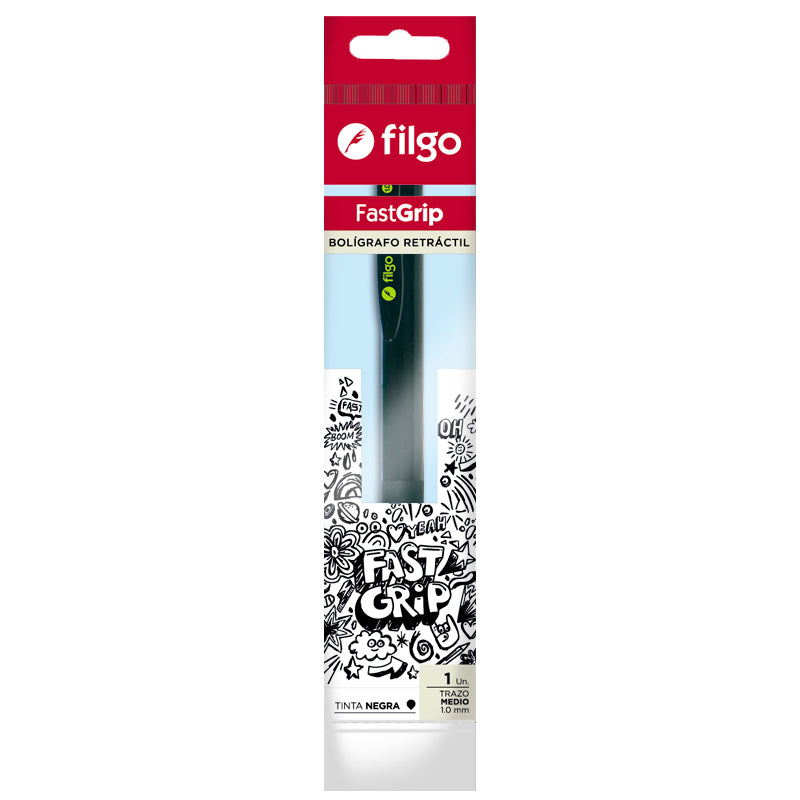 Bolígrafo Retráctil Fastgrip 1.0 / Flowpack 1 Negro