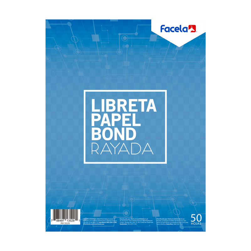 Libreta Rayada Tamaño Carta 50 Hojas Con Pasta