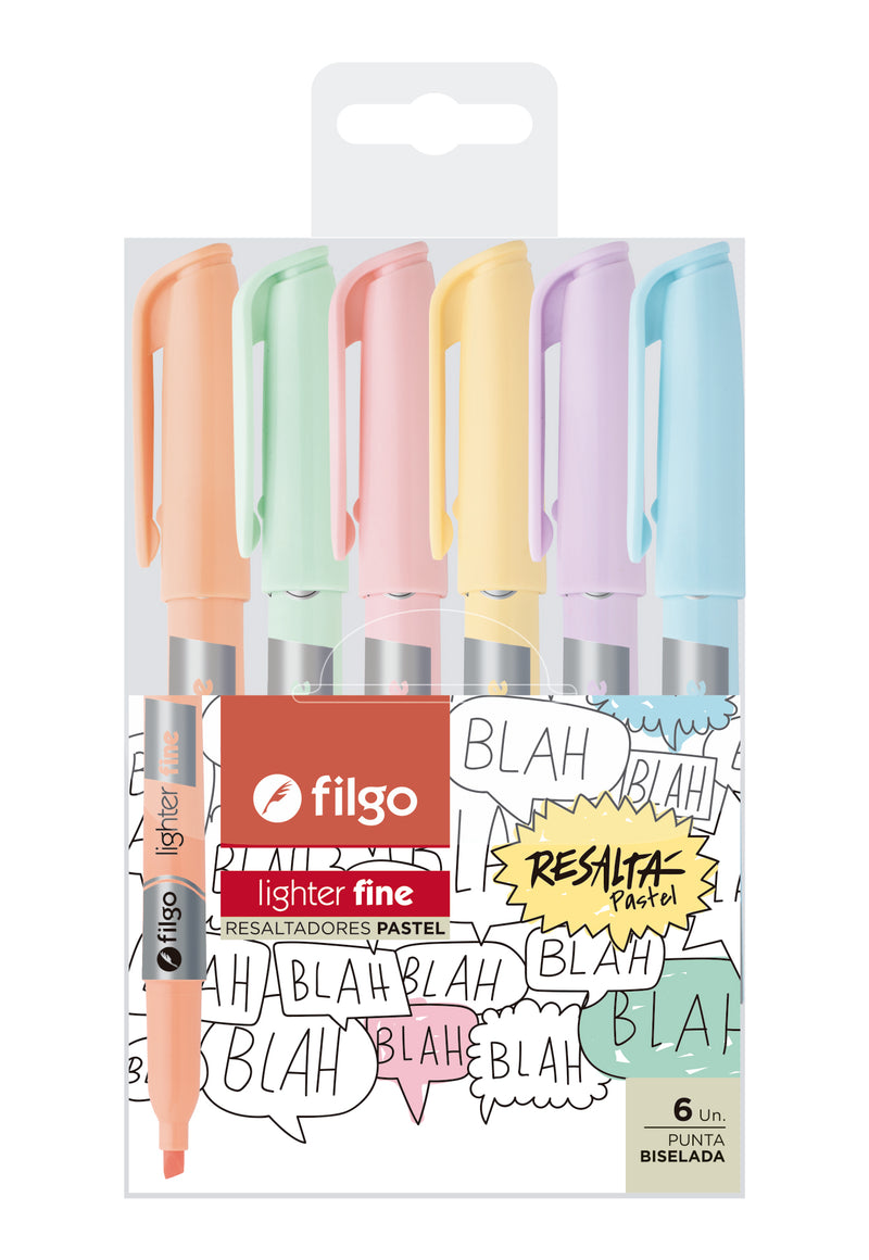 Set de Resaltadores Lighter Fine Pastel 6 un