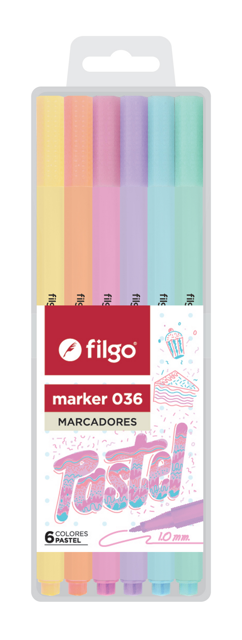 Marcador Marker 036 / Estuche 6 Pastel