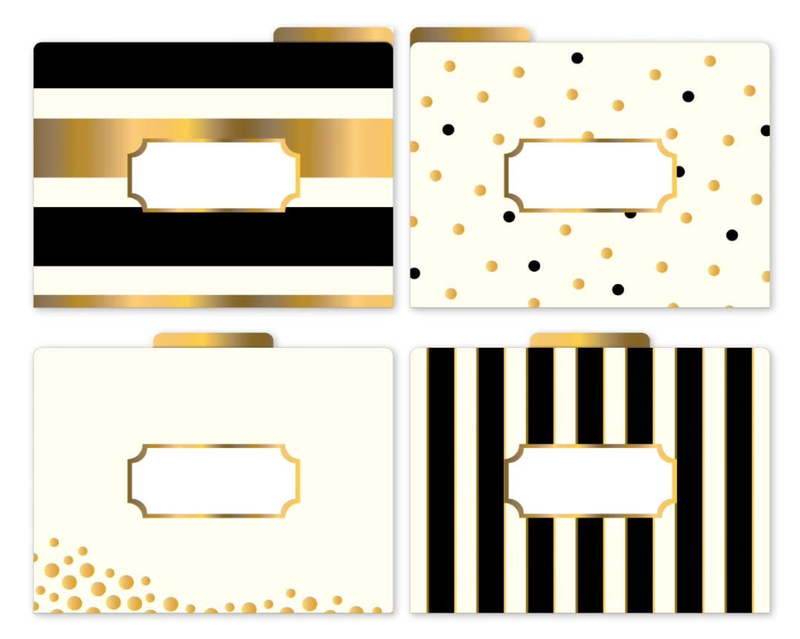 Set de 3 Folders con Diseños Negro y Dorado