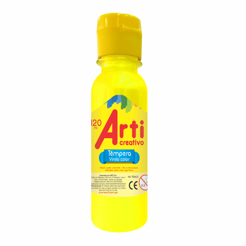 Tempera Amarilla Neón X 120ml Arti