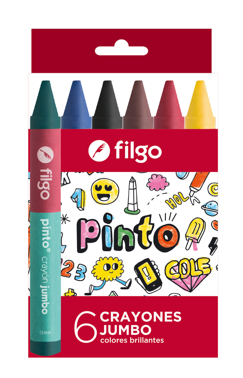 Crayones Pinto Jumbo Estuche 6 Surtido