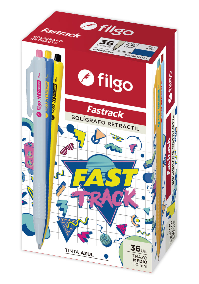 Bolígrafo Retráctil Fastrack 1.0 / Caja 36 Azul