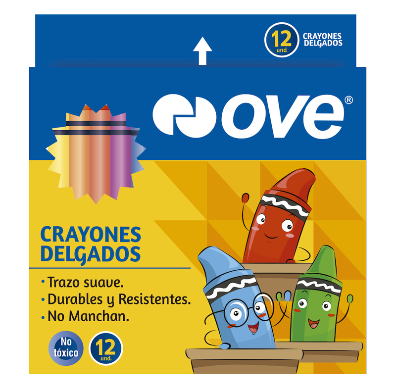 Crayones Delgados x 12 OVE