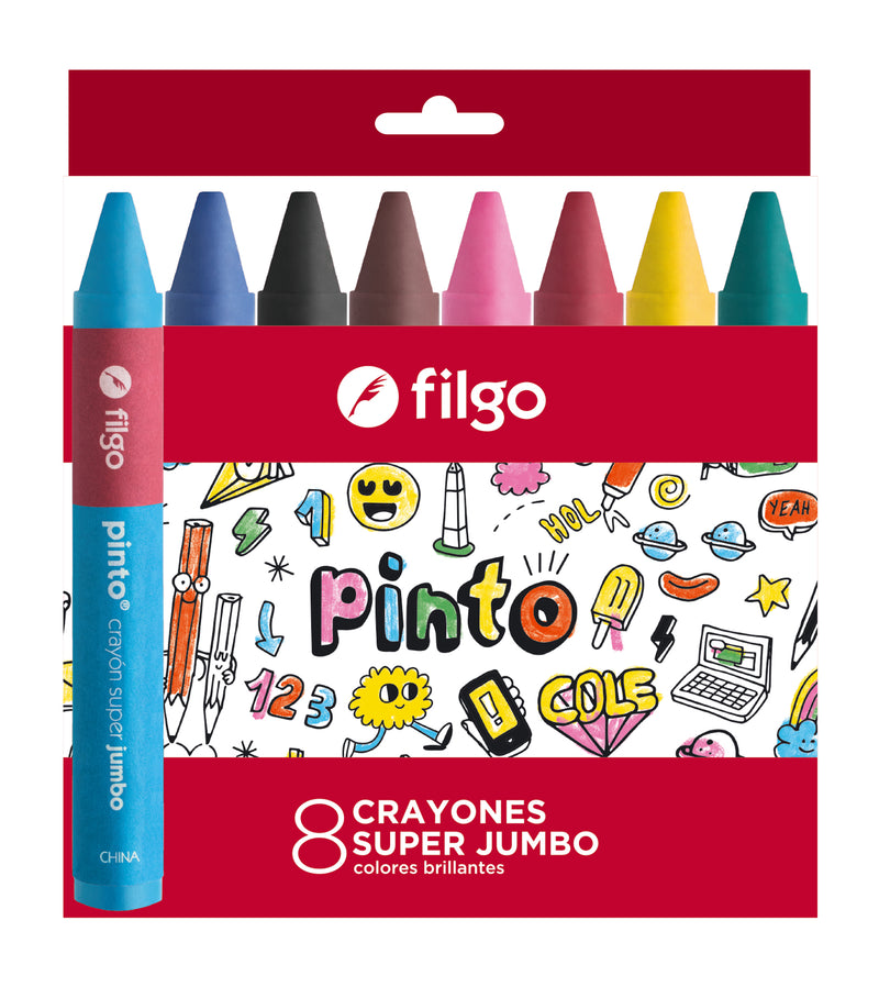 Crayones De Cera Pinto Super Jumbo / Estuche 8 Surtido