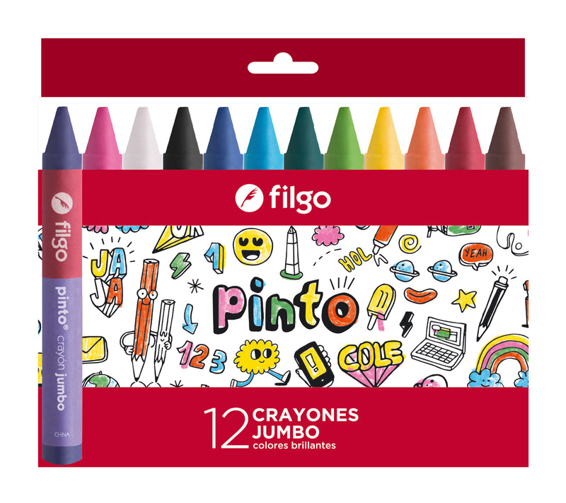 Crayones De Cera Pinto Jumbo / Estuche 12 Surtido