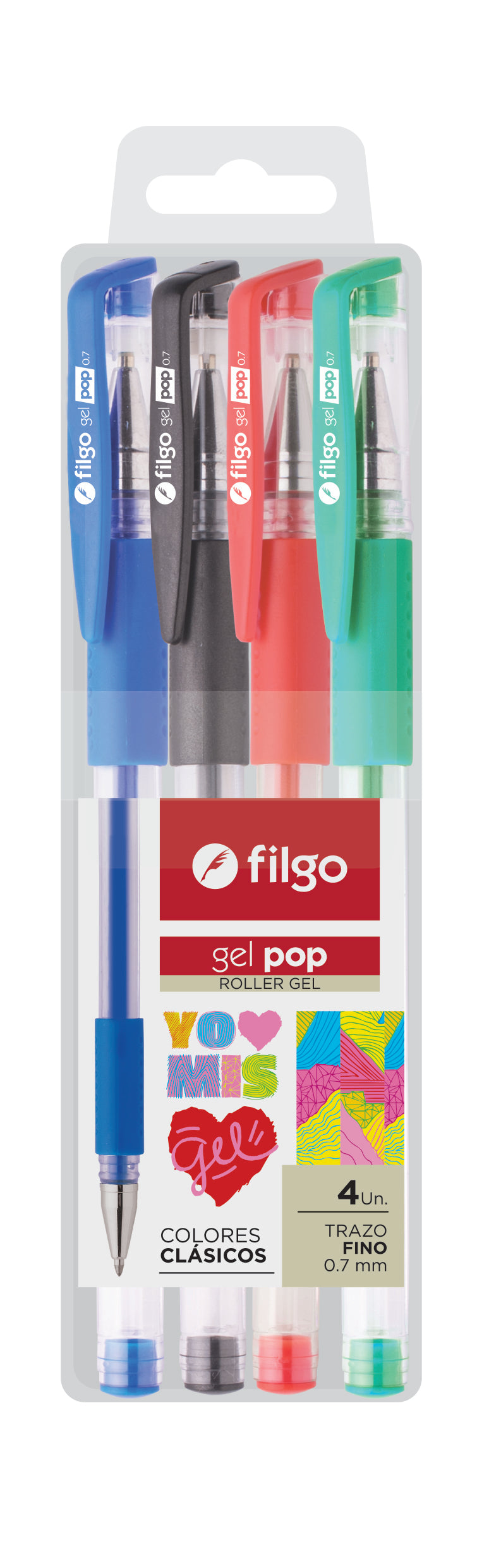 Set Bolígrafo Gel Pop Clásico 4 un